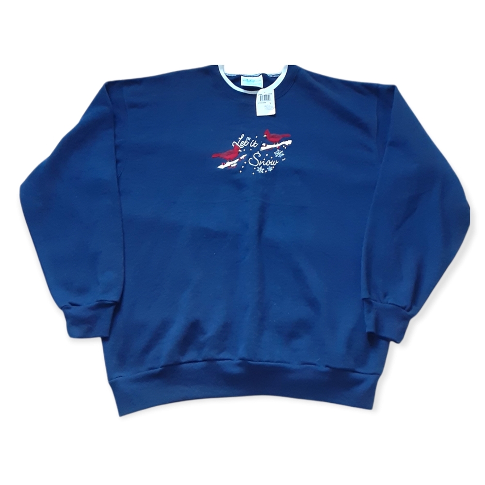 VINTAGE "LET IT SNOW" WOMENS CHRISTMAS CREWNECK